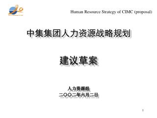 Human Resource Strategy of CIMC (proposal)