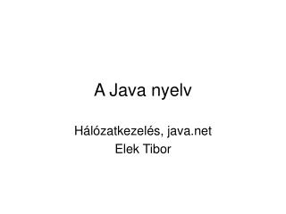 A Java nyelv