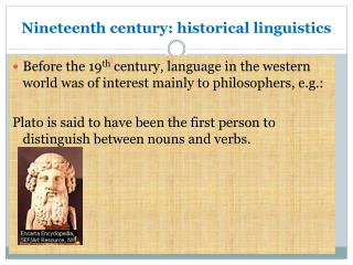 Nineteenth century: historical linguistics