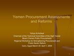 Yemen Procurement Assessments and Reforms