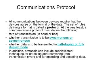 Communications Protocol