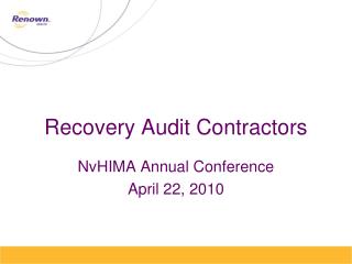 Recovery Audit Contractors