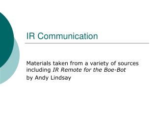 IR Communication