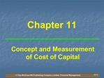 Concept and Measurement of Cost of Capital