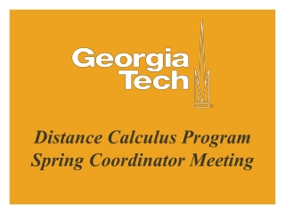 Distance Calculus Program Spring Coordinator Meeting