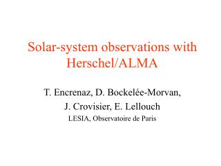 Solar-system observations with Herschel/ALMA