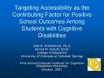 Targeting Accessibility as the Contributing Factor for Positive School Outcomes Among Students with Cognitive Disabiliti