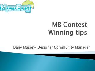 MB Contest Winning Tips