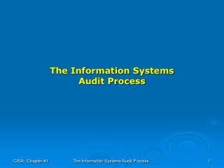 The Information Systems Audit Process