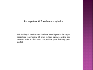 Package tour & Travel company India