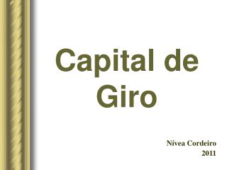 Capital de Giro