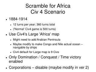 Scramble for Africa Civ 4 Scenario