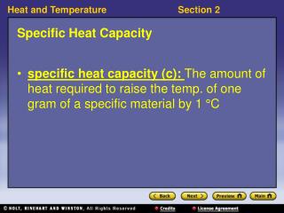 Specific Heat Capacity