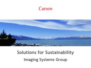 Solutions for Sustainability Imaging Systems Group