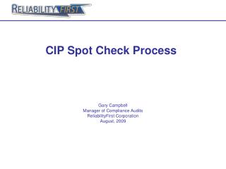 CIP Spot Check Process