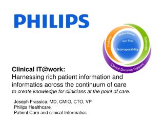 Joseph Frassica, MD, CMIO, CTO, VP Philips Healthcare Patient Care and clinical Informatics
