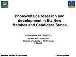 Photovoltaics research and development in EU New Member and Candidate States