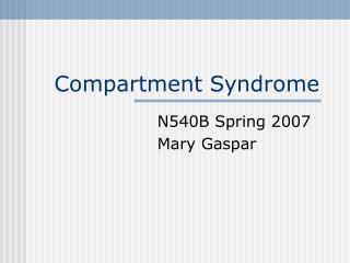 Compartment Syndrome