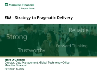 EIM – Strategy to Pragmatic Delivery