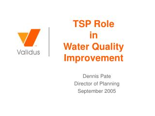 TSP Role in Water Quality Improvement