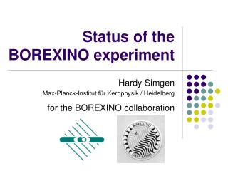 Status of the BOREXINO experiment