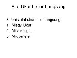 Alat Ukur Linier Langsung