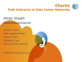 Chartis Path Inference in Data Center Networks