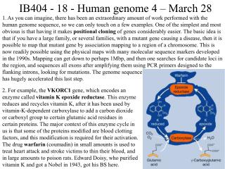 IB404 - 18 - Human genome 4 â€“ March 28
