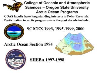 College of Oceanic and Atmospheric Sciences â€“ Oregon State University Arctic Ocean Programs