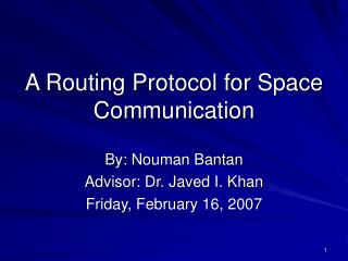 A Routing Protocol for Space Communication