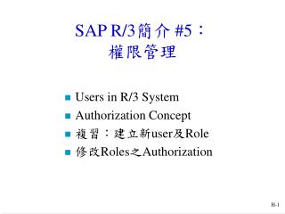 SAP R/3 ç°¡ä»‹ #5ï¼š æ¬Šé™ç®¡ç†