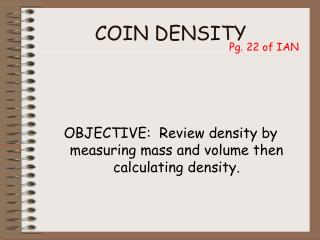 COIN DENSITY