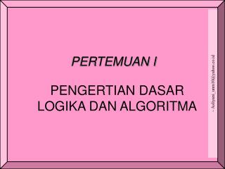 PERTEMUAN I