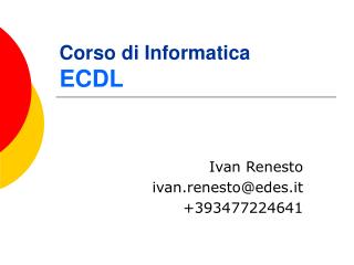 Corso di Informatica ECDL