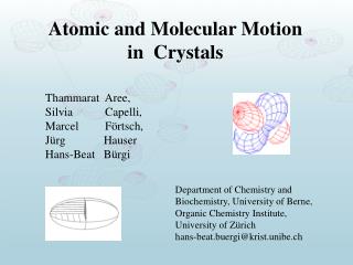 Atomic and Molecular Motion in Crystals