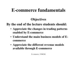 E-commerce fundamentals