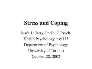 Stress and Coping