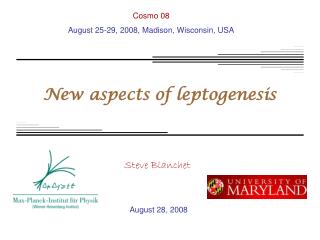 New aspects of leptogenesis