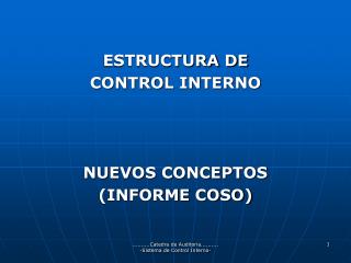 ESTRUCTURA DE CONTROL INTERNO NUEVOS CONCEPTOS (INFORME COSO)