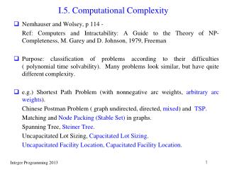 I.5. Computational Complexity