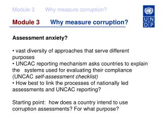 Module 3 Why measure corruption?
