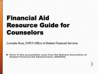 Financial Aid Basics &amp; New Regulations