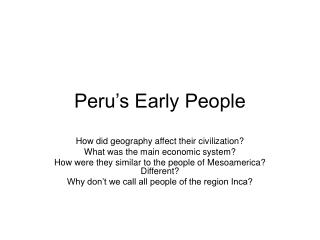 Peruâ€™s Early People