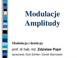 Modulacje Amplitudy