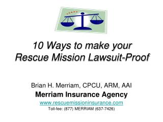 10 Ways to make your Rescue Mission Lawsuit-Proof