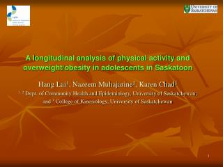 A longitudinal analysis of physical activity and overweight/obesity in adolescents in Saskatoon