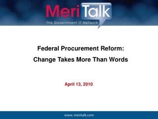 Federal Procurement Reform: Change Takes More Than Words