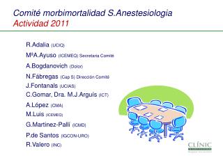 ComitÃ© morbimortalidad S.Anestesiologia Actividad 2011