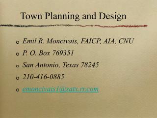 Town Planning and Design
