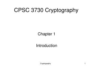 CPSC 3730 Cryptography